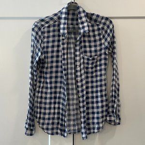 Cloth and Stone Plaid Gingham Blouse Size M
